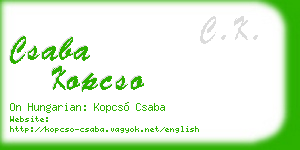 csaba kopcso business card